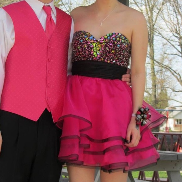 Hot Pink Short Formal Dress